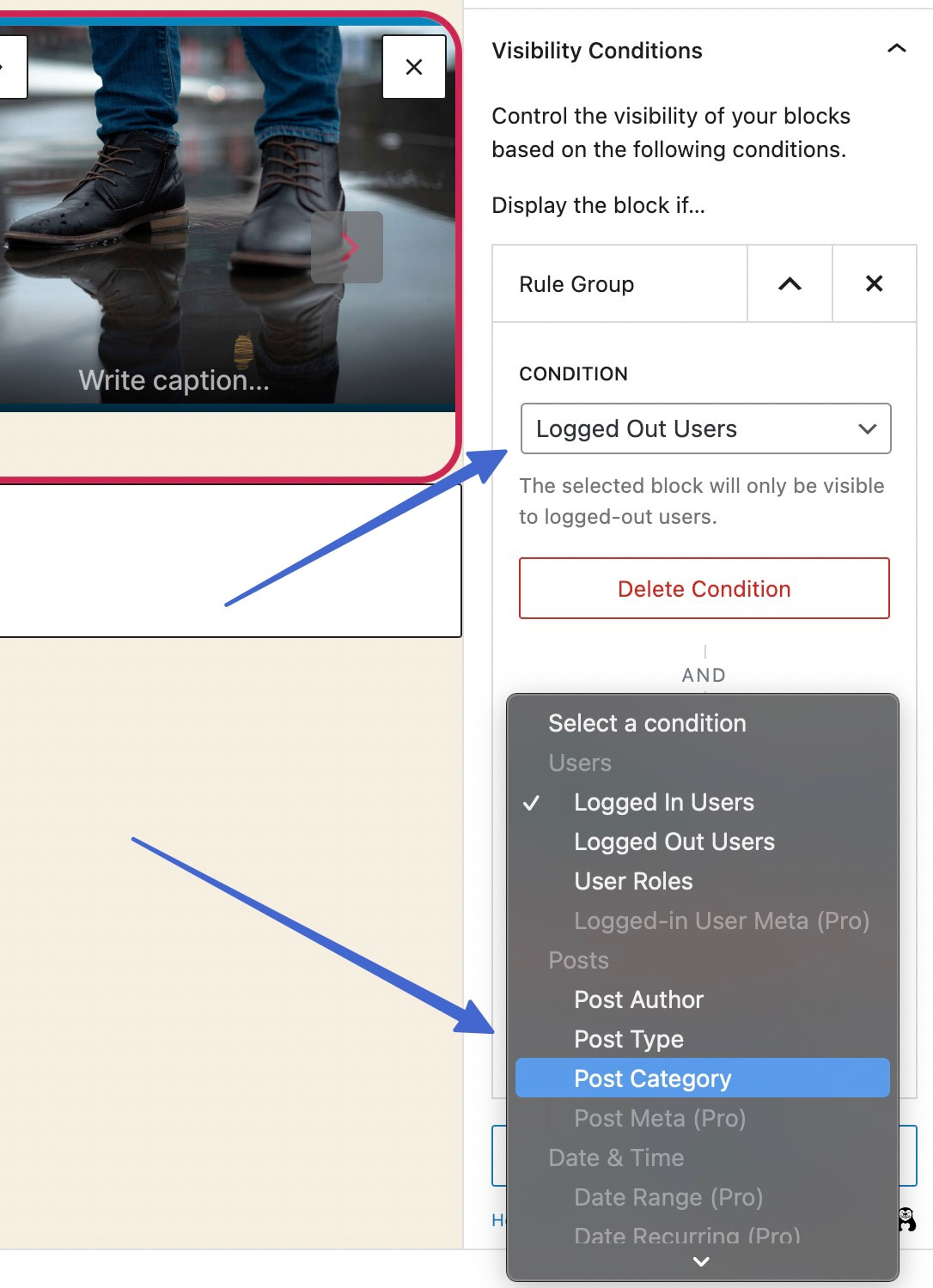 Picking a condition for a WordPress slider