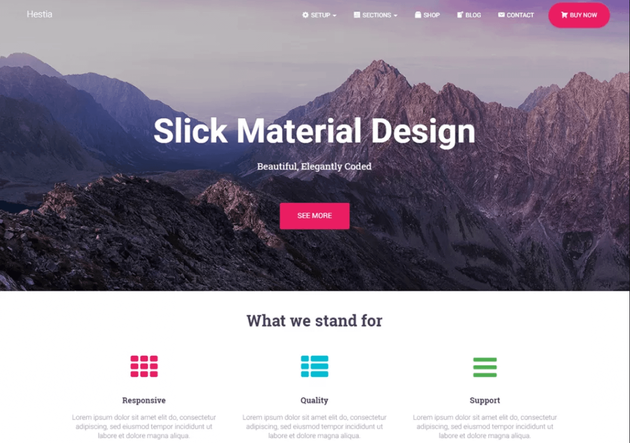 Hestia makes it easy to create a one-page website on WordPress