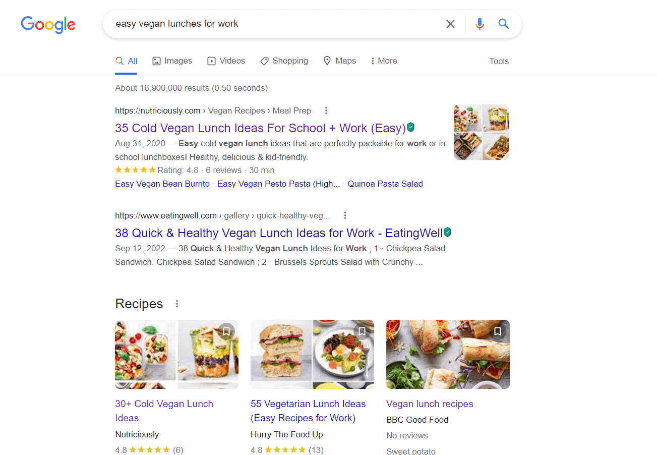 Search result - easy vegan lunches for work