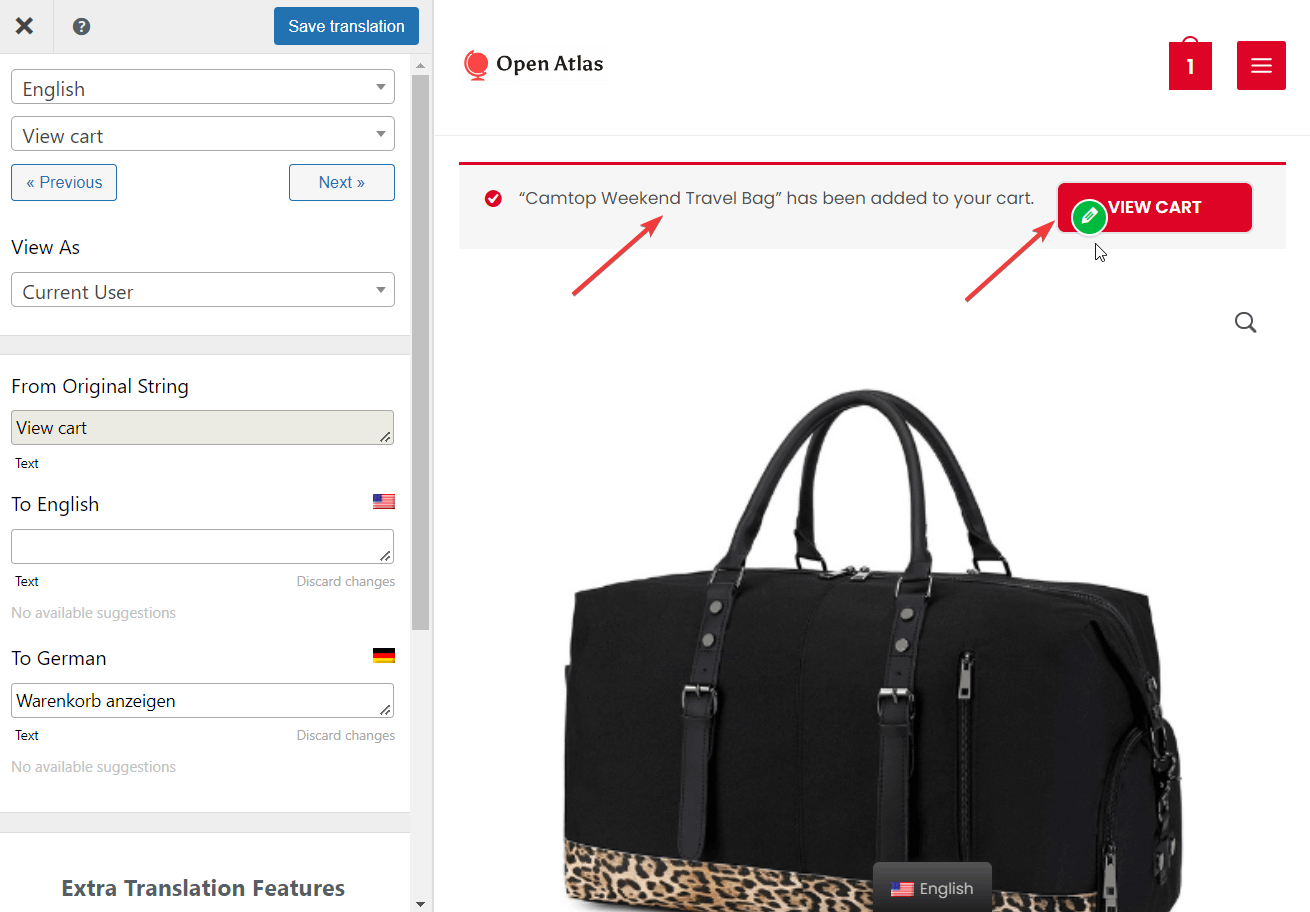 dynamic content translation in woocommerce store