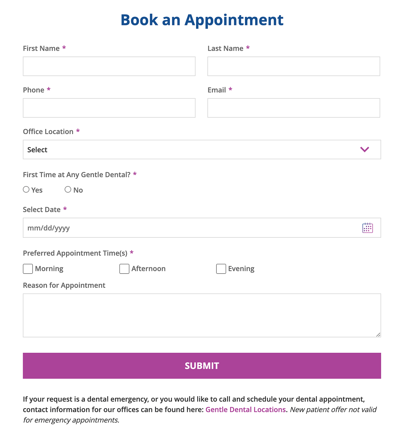 Appointment booking