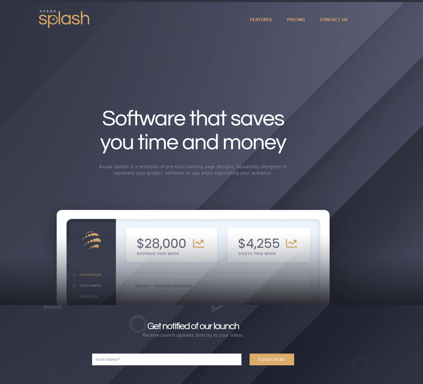 One of Avada's upcoming templates