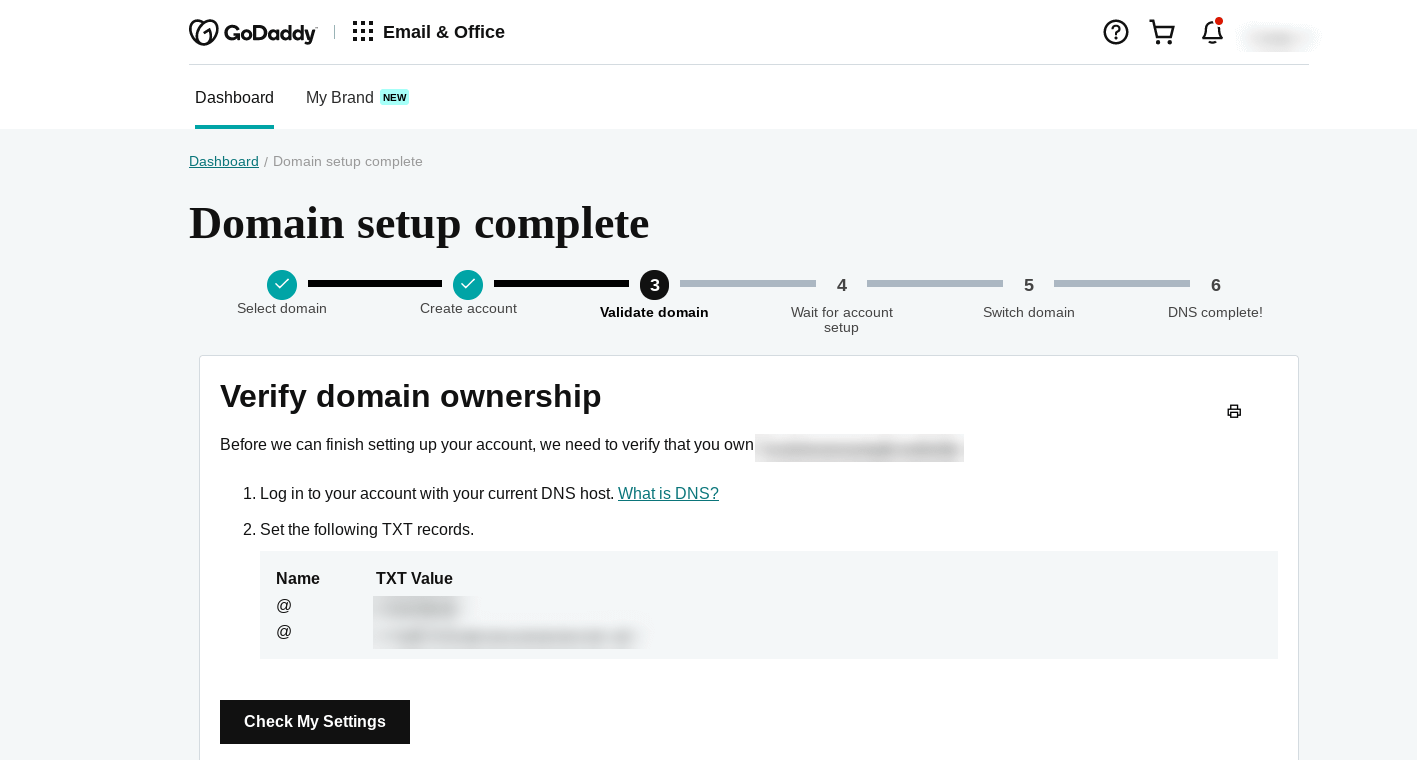 Verify your domain to create business email address