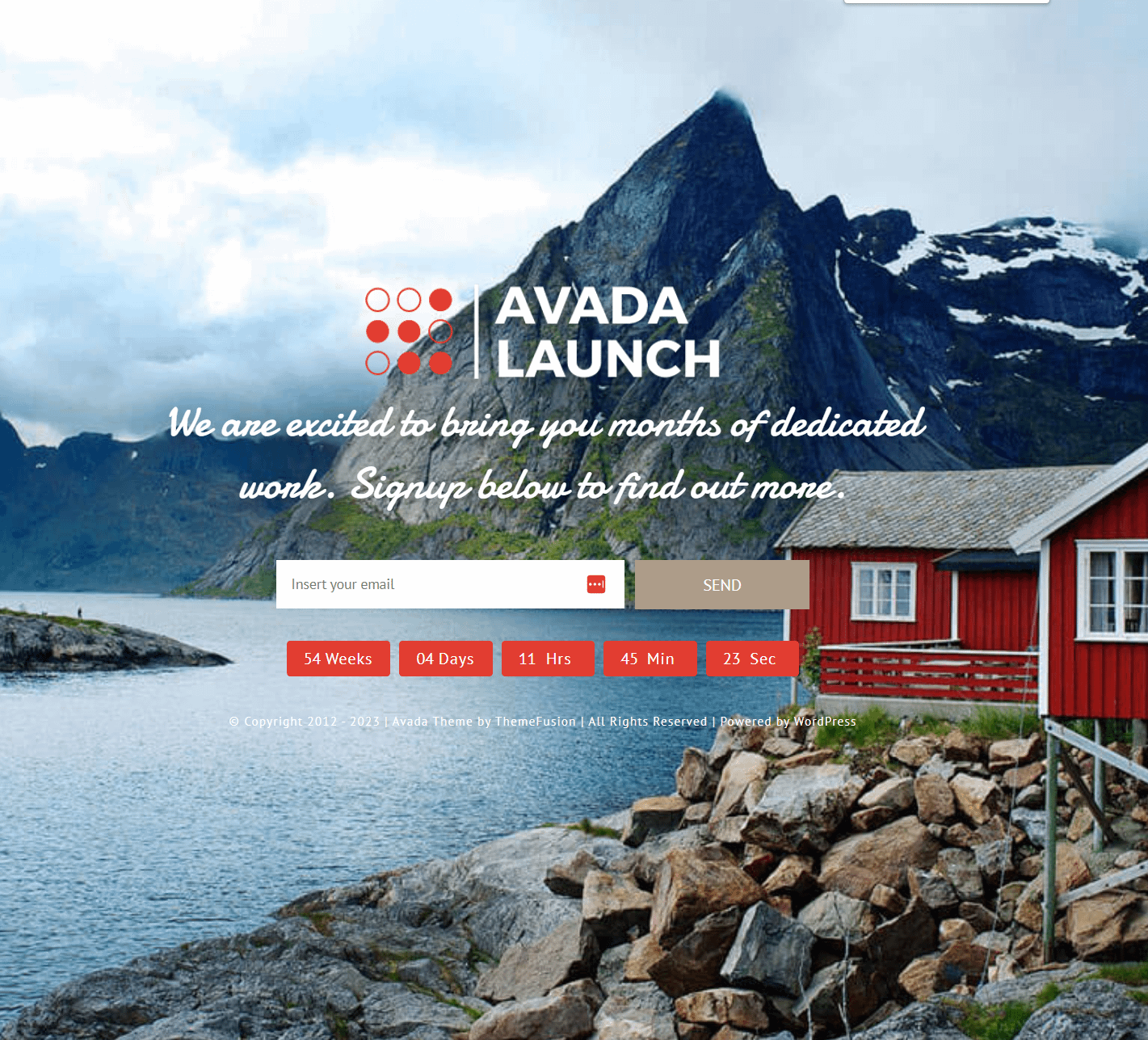 Avada countdown to launch template
