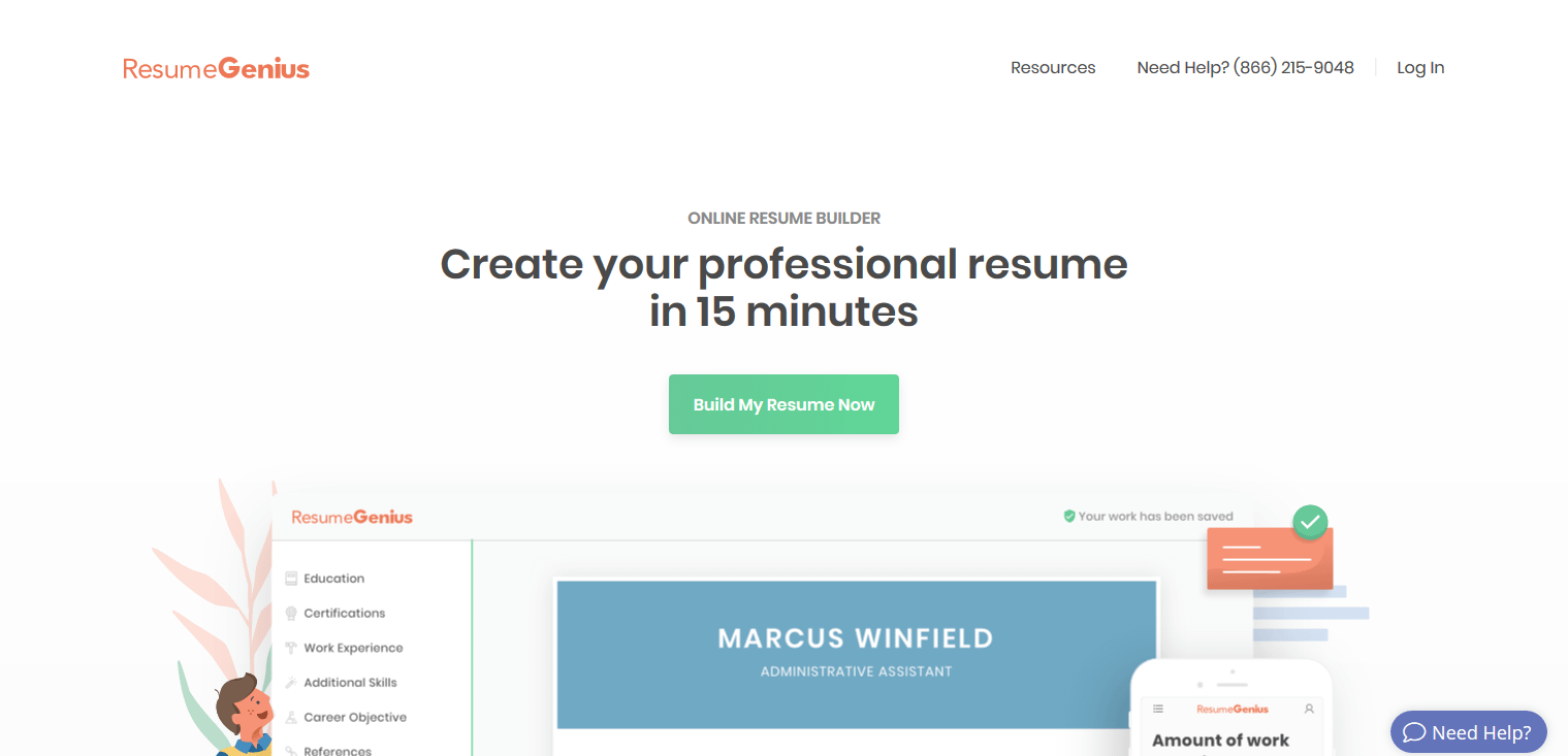 ResumeGenius best online resume builder