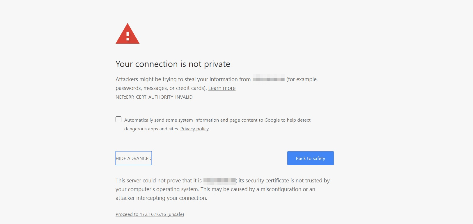A certificate not trusted error is one of the most common SSL certificate errors