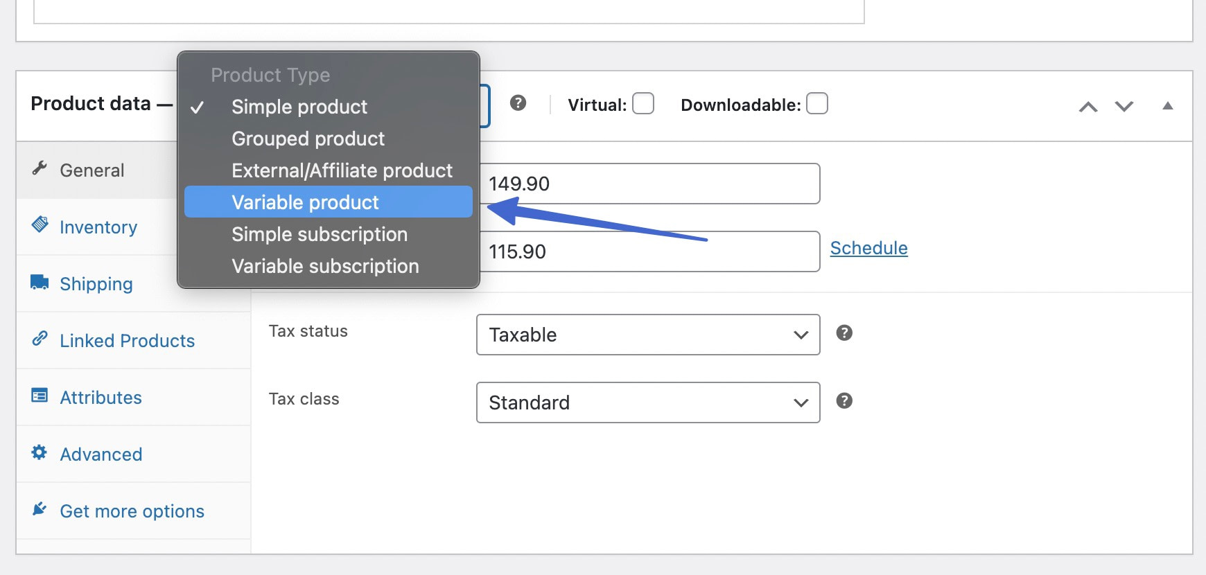 variable product