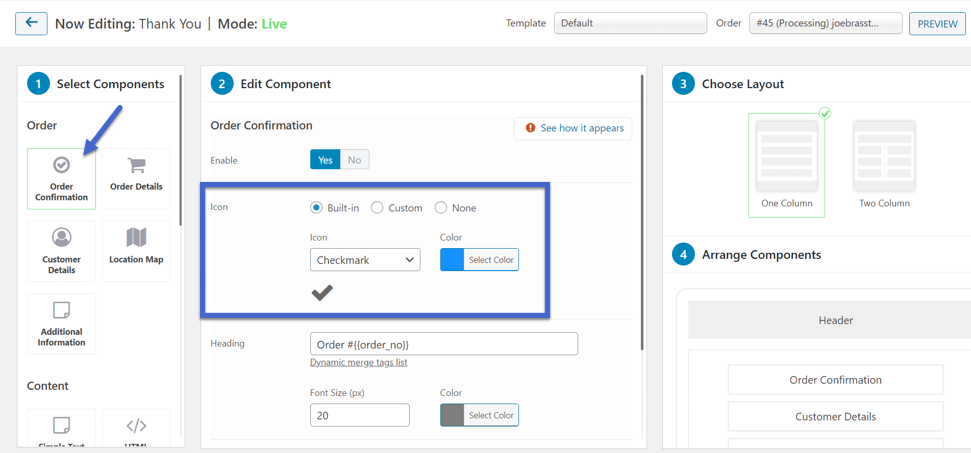 order confirmation for WooCommerce thank you page