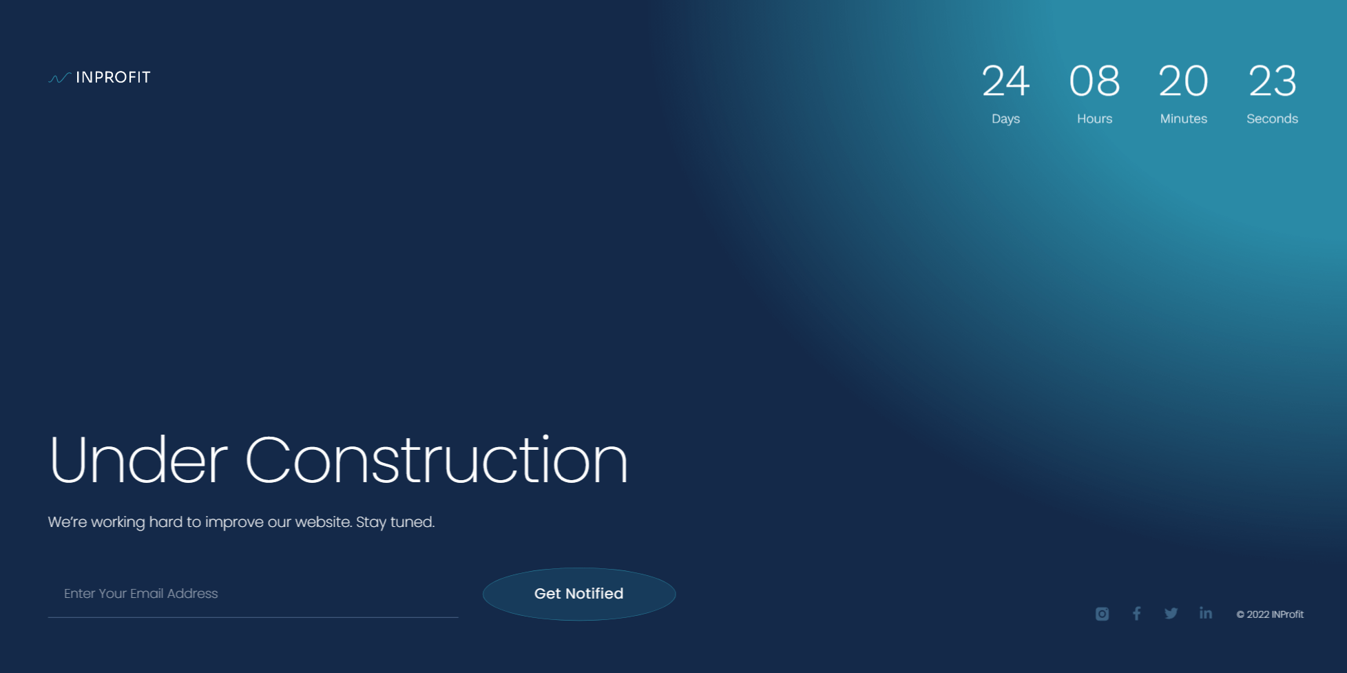 Countdown Under Construction by Elementor