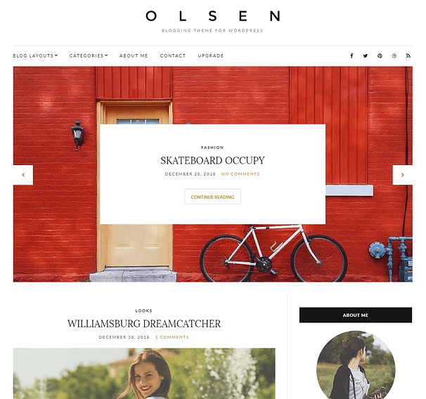 A desktop website built using Olsen Light.