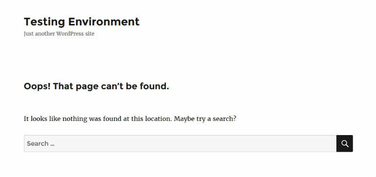 Esempio di pagina di errore