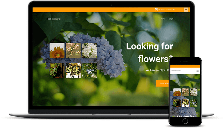 The Hestia Lite eCommerce starter site on desktop and mobile.