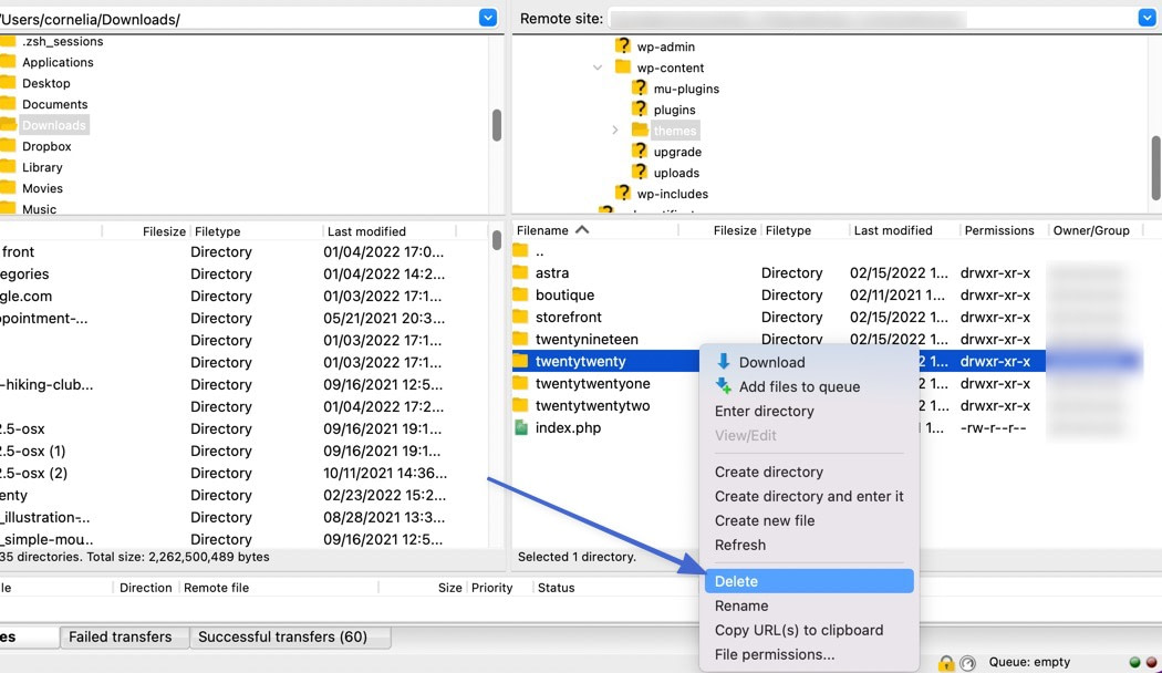 cos'è la funzione di eliminazione ftp