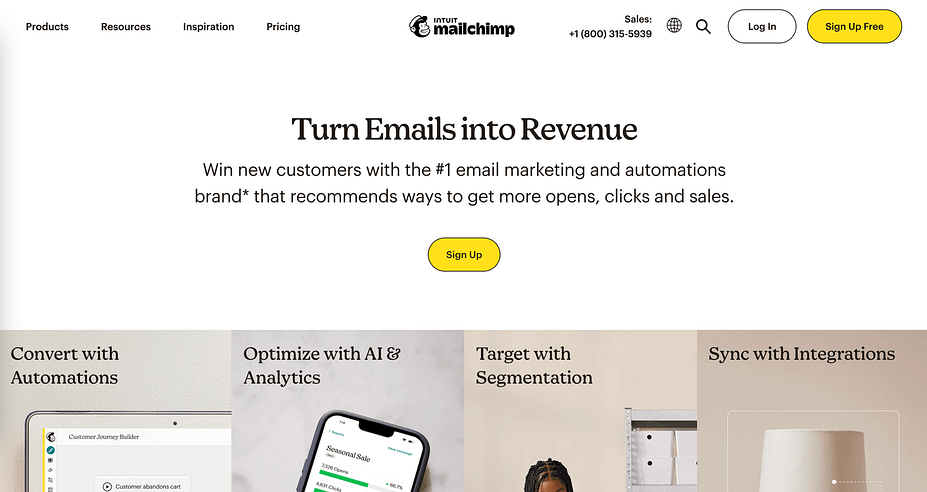 The MailChimp email marketing suite.