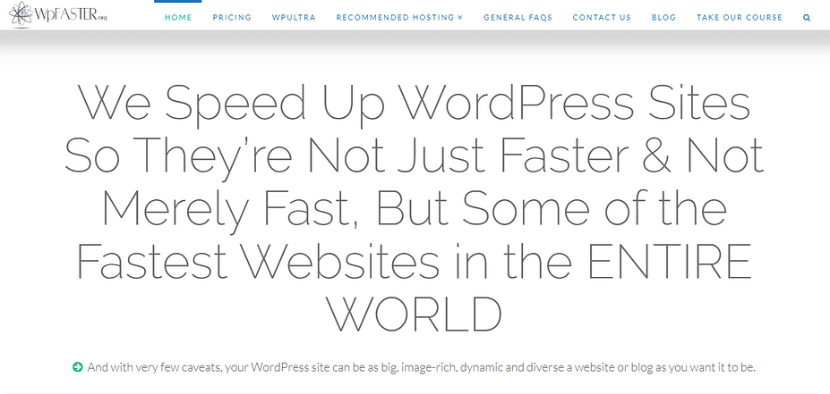 WP Faster WordPress speed optimization services.