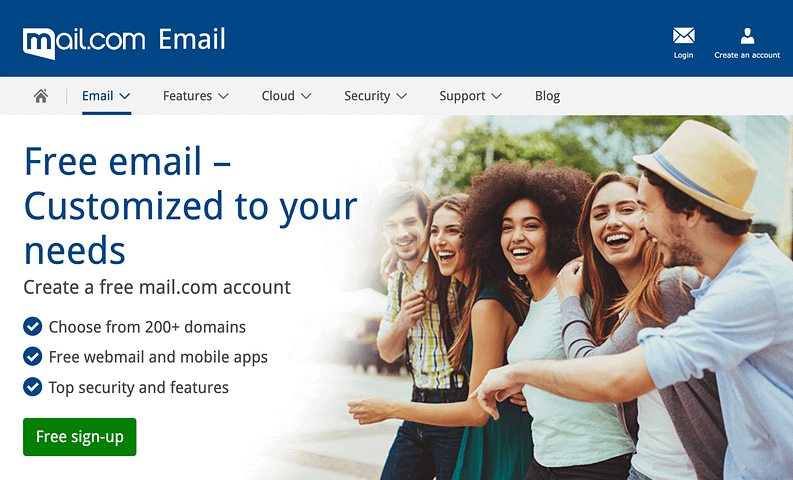 Best for Personalization: Mail.com