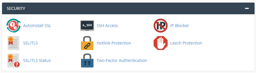 Accessing your SSL configuration options from cPanel.