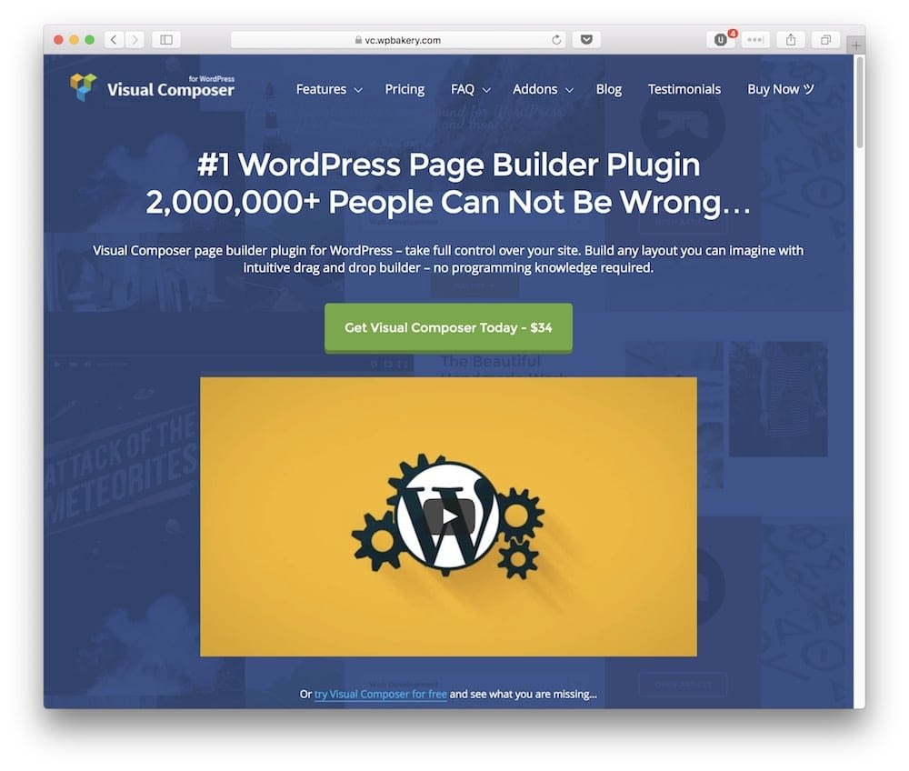 The Visual Builder plugin.