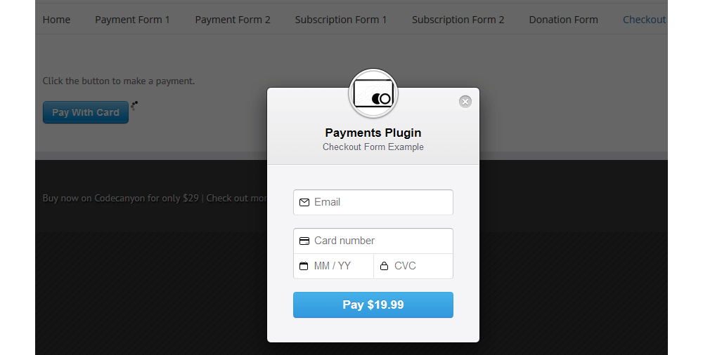 A Stripe WordPress plugin in action