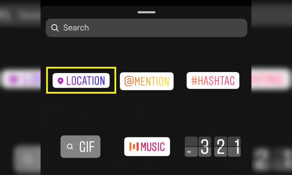 How to use geotags: Instagram location sticker on a story.