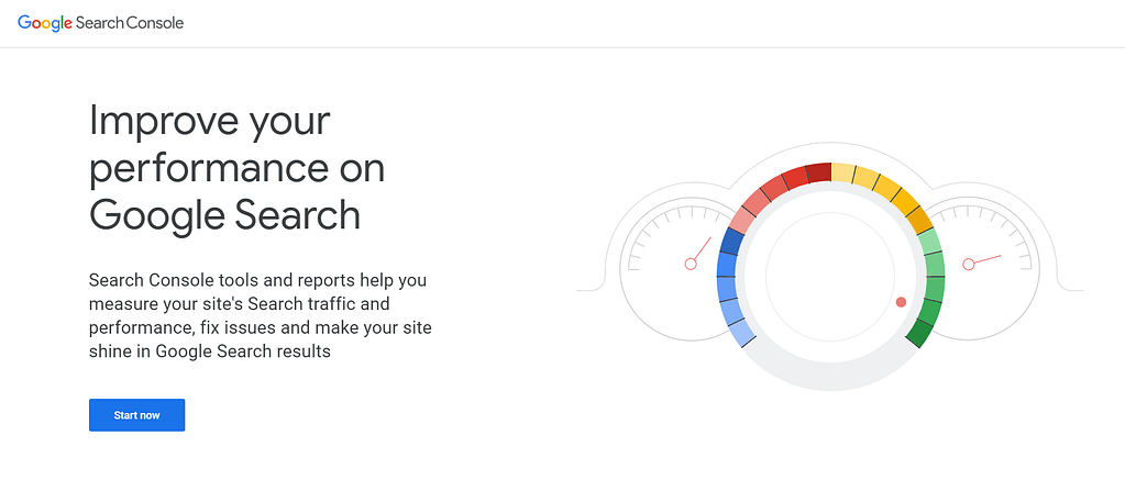 Google Search Console homepage