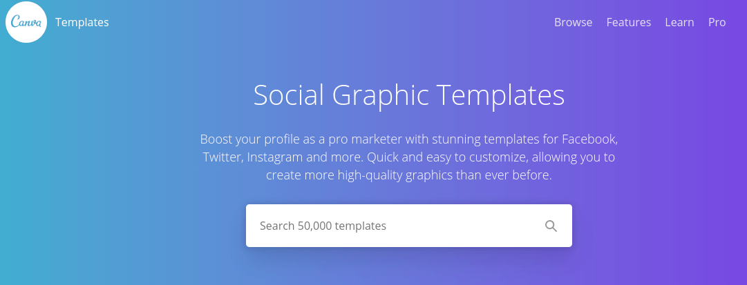 Canva social graphic templates.