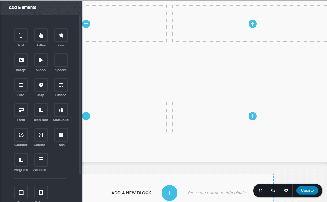 brizy page builder interface
