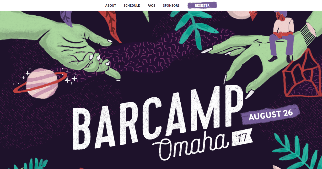 The Barcamp Omaha website homepage.