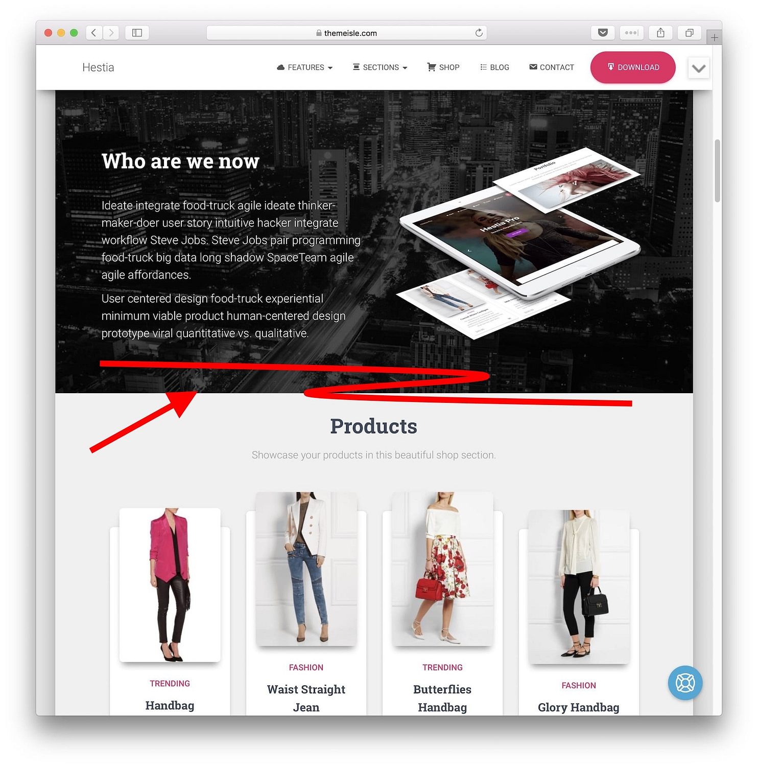 create a WordPress about section example