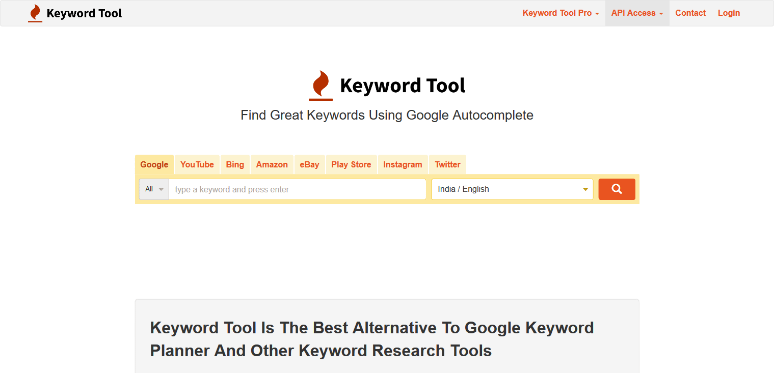 Keyword Tool for research