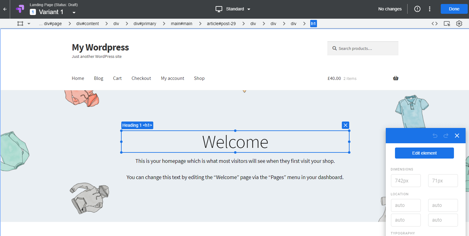 Editing your Google Optimize WordPress test variant