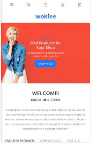 wokiee theme mobile design for Shopify