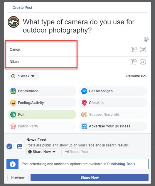 canon or nikon Facebook polls