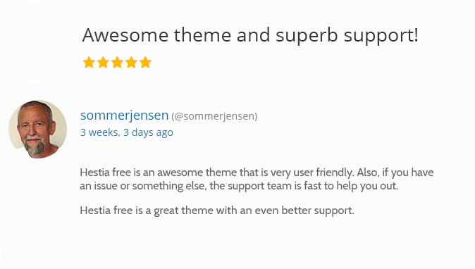 testimonial for Hestia