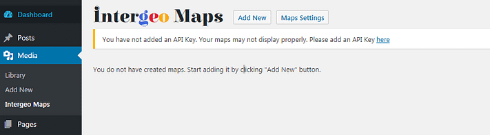 Alert about the Google Maps API.