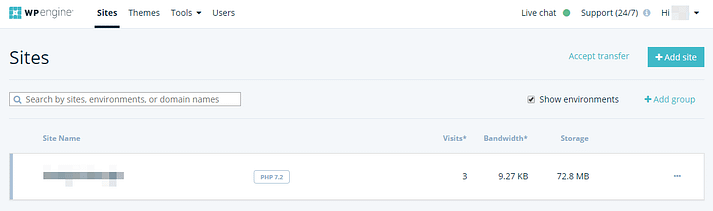 Bluehost VS WP Engine Hosting: Which Is the Best for WordPress? #1 5 The WPEngine control panel.
