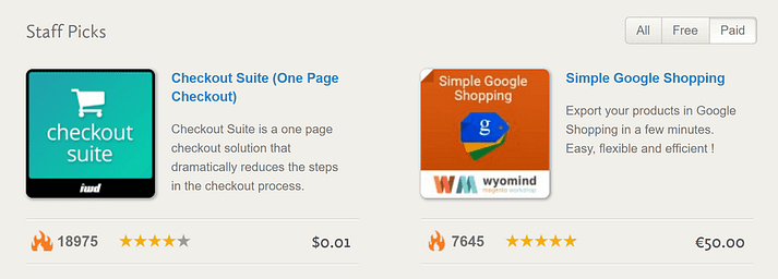 Two paid extensions for Magento.