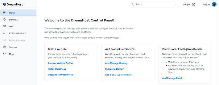 DreamHost vs Bluehost Comparison: Which Is Best in June 2020? 4 DreamHost Control Panel