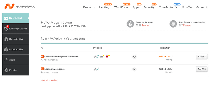 namecheap user experience 1