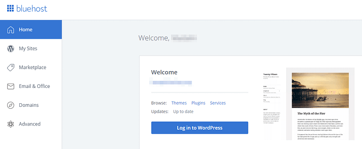 Bluehost VS WP Engine Hosting: Which Is the Best for WordPress? #1 4 WP Engine vs Bluehost: The Bluehost control panel.