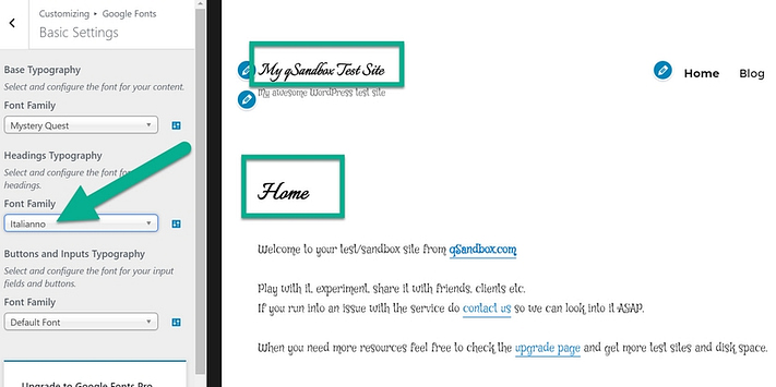 heading - best Google Fonts