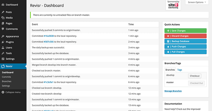 Using Revisr for WordPress version control