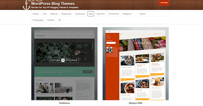 ThemeIsle'da blog temaları.