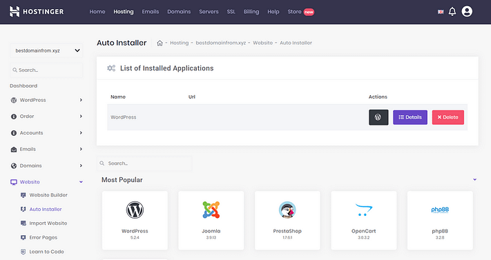 Bluehost vs Hostinger: Which Is the Best Host for Your Needs in 2020? 12 Bluehost vs Hostinger Auto Installer