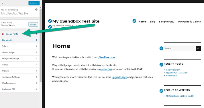 Google Fonts tab - best Google Fonts