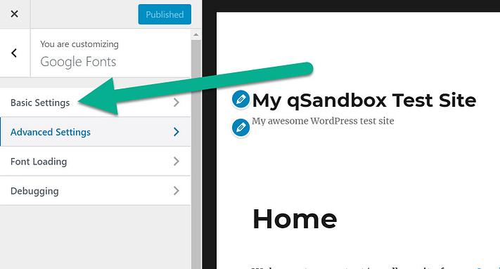 basic settings - best Google Fonts