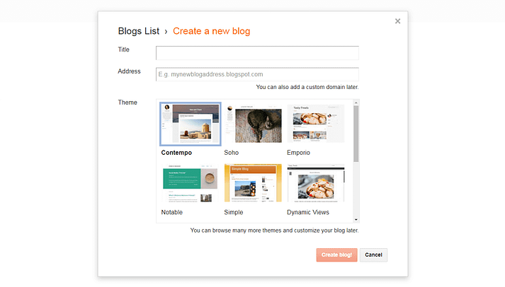 Blogger ile yeni bir blog oluşturma.