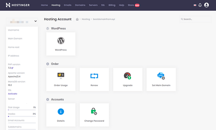 Bluehost vs Hostinger: Which Is the Best Host for Your Needs in 2020? 11 Hostinger hPanel