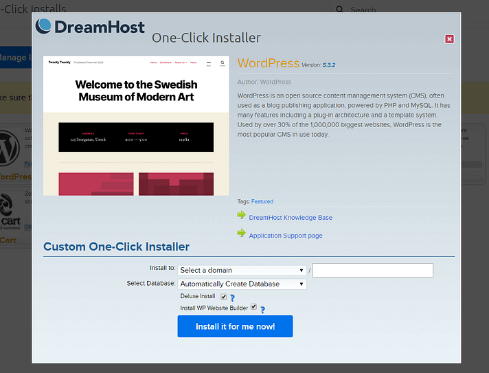 DreamHost vs Bluehost Comparison: Which Is Best in June 2020? 6 DreamHost One Click Install