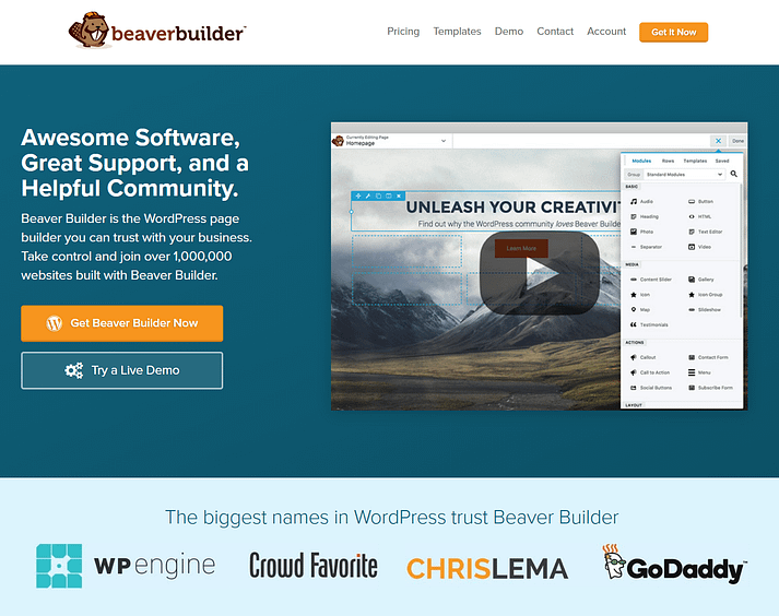 WordPress page builders: Beaver Builder
